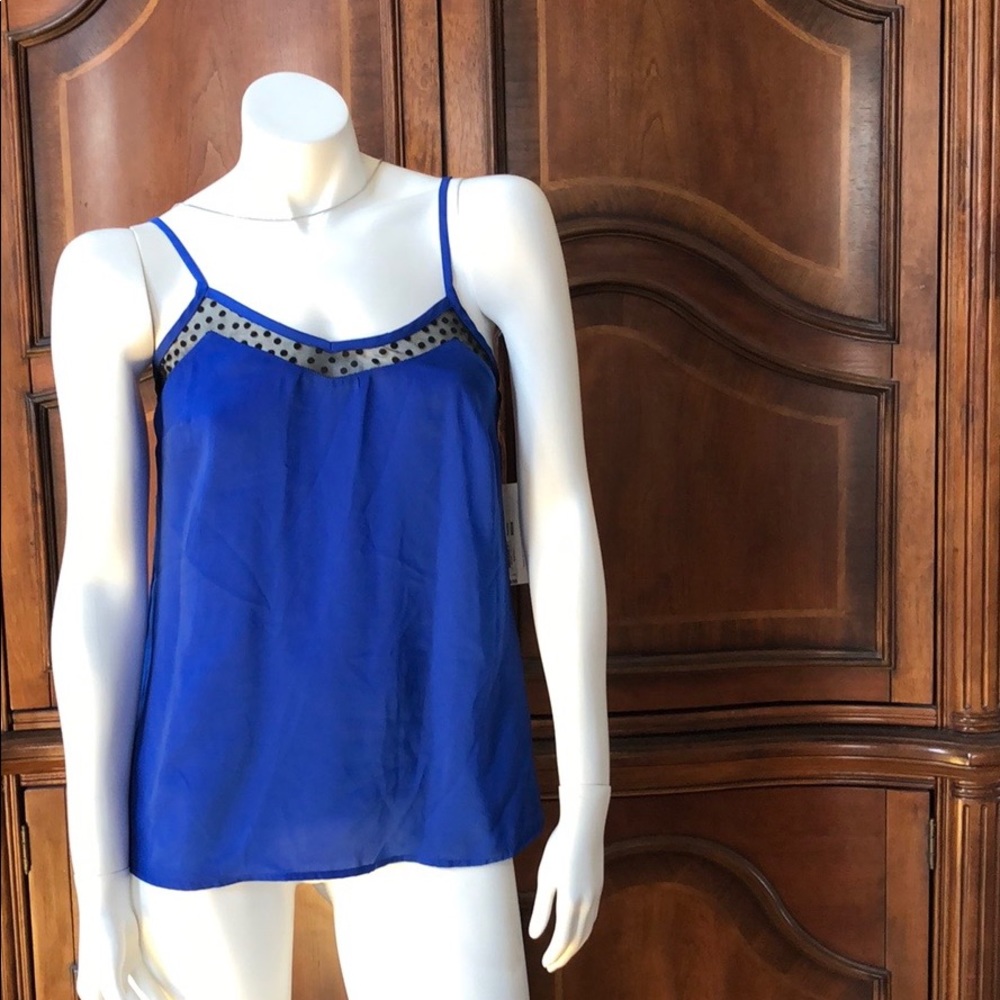 🆕New with tag GORGEOUS blue top with shear black